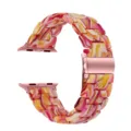 Cinturino in resina colorata compatibile con Apple Watch, con fibbia in oro rosa. - Rosso Maschera d'Opera