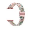 Cinturino per Orologio in Resina Rosa Verde Marmo Compatibile Apple Watch Fibbia Oro - Rosa Verde