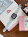 Cute heart polka dot TPU watch strap compatible with Apple Watch, soft sweet daily accessory. - Fit: (Series 10/11 42mm) / Sky Blue