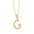 Collier pendentif lettre G en strass plaqué or, accessoire de bijoux tendance hip-hop. - Or-Lettre G
