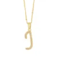 Collier pendentif lettre J en cuivre plaque or et zircon, bijou initial elegant et tendance. - Or-Lettre J