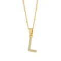 Collier Pendentif Lettre L Or avec Pierres Zircon Scintillantes Bijou Mode Élégant - Or-Lettre L