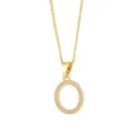 Collier pendentif lettre O en or avec zircone cubique étincelante et bijou en cuivre. - Or-Lettre O