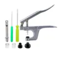 Hand press pliers tool set for T5 resin snap buttons, includes dies and screwdrivers for clothing. - Single Hand Pliers Tool / Snap Fastener Hand Pliers
