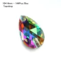 Teardrop Glass Sew-on Rhinestones 10x14mm AB Color Flatback Crystal Stones for DIY Crafts - Teardrop Shape (11x18mm) / 108 Pieces/Pack