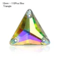 12mm triangle AB electroplated glass sew-on rhinestones, sparkling crystal for DIY crafts. - Triangle Shape (12mm) / 112 Pieces/Pack