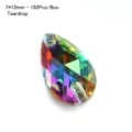 Electroplated AB Crystal Teardrop Glass Rhinestones 7x12mm Double Hole Flatback Sew On Gems - Teardrop Shape (7x12mm) / 192 Pieces/Pack