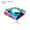 Galactic sew-on crystal rhinestone 16x27mm 36pcs box AB electroplated glass gem for dress decor. - Galactic Shape (16x27mm) / Set of 36