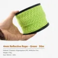Corde de tente reflective 50M 4mm vert hauban pour camping en plein air et bache - 4mm Double Bande Réfléchissante