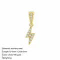 Stainless steel 18K gold plated zirconia lightning pendant fashion jewelry accessory - Lightning Pendant / Gold