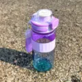 Portable gradient plastic water bottle with strap, large capacity outdoor sports cup. - 850ml / Dreamy Blue-Purple
