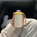 Mini thermos cup apo anoxeidoto xaliva xarito meno fo-ritou nerou lefko style item - 320ml / Λευκό Γάλακτος
