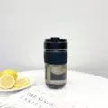 Clear plastic portable water bottle with black lid and grip sleeve for daily use and coffee. - 780ml / Night Black