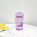 Dual drink purple water bottle straw cup summer plastic coffee tea cup portable travel mug - 780ml / Taro Purple