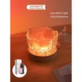 Crystal salt aroma lamp with warm light and cherry blossom essential oil for bedroom. - Natural Salt Lamp + USB Plug-in Warm Light + Cherry Blossom Essential Oil