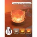 Crystal salt stone aromatherapy table lamp with three-tone adjustable light for bedroom decor. - Natural Salt Lamp + USB Plug-in 3-Color Dimming + Cherry Blossom Essential Oil