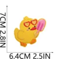 Cute yellow duck embroidered patch with sunglasses and popsicle for clothing decoration - Sunglasses With Ice Cream Style (C4YZ-088-06)