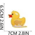Detailed view of cute yellow duck embroidered patch, perfect for clothing and hat decoration. - Spray Base Style (C4YZ-082-07)