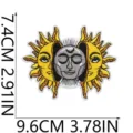 Celestial Sun Moon Embroidered Patch Iron on Applique Clothing Badge Decor DIY Accessory - Sun Moon Face Art Style (C16TY-185-15)