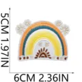 Rainbow sun embroidered patch cute DIY clothing accessories iron on badge applique - Sunset Rainbow Flower Style (C16TY-092-02)