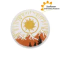 Round embroidered mountain and sun patch, detailed scenic fabric applique for clothing decor. - Mountain Tree Art Landscape Style (C16TY-138-09)