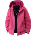 Heren capuchon waterdichte windjack jas in helder roze, perfect voor buiten in de lente en herfst. - S / Tops / Magenta