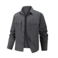 Men's Long Sleeve Tactical Shirt Casual Outdoor Quick Dry Utility Work Shirt with Pockets - M / Gray