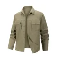 Men's outdoor quick-drying long sleeve tactical utility shirt with multi pockets casual thin top - M / Coffee