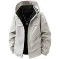 Men Women Outdoor Functional Hooded Windbreaker Jacket Waterproof Casual Spring Coat - M / Tops / Khaki