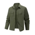 Men's tactical utility long sleeve shirt in green outdoor breathable workwear top - M / Army Green