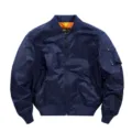 Men's Classic MA-1 Bomber Jacket Solid Color Casual Flight Coat Outerwear Spring - M / Sapphire Blue
