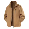 Nieuwe heren fleece gevoerde omkeerbare casual outdoor business jas winterjas warm - M / Khaki