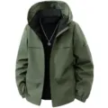 Outdoor tactical windbreaker jacket for men and women, waterproof hooded spring outerwear. - M / Tops / Army Green