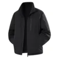 Heren Zwarte Fleece gevoerde Versterkte Casual Jas Winter Outdoor Business Jas Variant. - M / Zwart