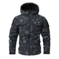 Homme veste softshell tactique capuche camouflage imperméable coupe-vent manteau style - S / Camouflage Python