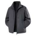Heren fleece gevoerd jas winter warm dik business outdoor vrijetijd jas grote maat - M / Grijs
