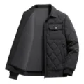 Giacca Invernale Trapuntata Nera da Uomo Calda e Spessa con Risvolto Stile Casual - Taglia M / Nero