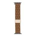 Brown woven nylon watch band with cute white stars pattern, metal buckle detail for smart watch. - Custom Size: 18mm / Khaki