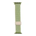Nylon Sternenmuster Uhrenarmband kompatibel mit Apple Watch, weiches gewebtes Ersatzband Detail. - Matcha-Grün
