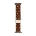Brown nylon watch strap detail with white stars and metal buckle for smartwatch replacement. - Custom Size: 18mm / Brown