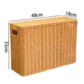 Boîte de rangement haute et étroite avec couvercle, panier effet rotin pour espaces et coins. - Grand avec Couvercle Étroit / Café Clair