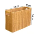 Panier de rangement tissé haut et étroit, boîte organisatrice pour salon, chambre et étagère. - 38x15x26cm / Café Clair