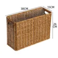 Panier de rangement étroit en imitation rotin, corbeille tressée marron pour espaces restreints. - 38x15x26cm / Café Foncé
