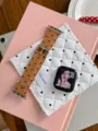 Cinturino in silicone TPU con pois di gelatina compatibile con Apple Watch Series 10 9 SE - Adatto per: S10/11 42mm / Maltosio Chiaro Pois Neri
