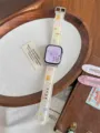 Cute cartoon bear TPU watch strap detail for Apple Watch Series, charming aesthetic design. - Fit: (Series 10/11 42mm) / Regular - Nice Bear Bow