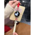 Dog patchwork leather watch strap for Huawei GT series, cute puppy charm design accessory. - Self-measured: 18mm / Red and White