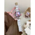 Corduroy Apple Watch band with cute bear pattern, soft replacement strap for iWatch. - Compatible: (S10/11 Gen 42mm) 38mm/40mm/41mm Universal / Off White