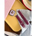 Cinturino sportivo in silicone a pois compatibile con Apple Watch, design elegante e comodo. - Misura Personalizzata: 18mm / Borgogna