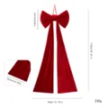 Großer roter Samt Weihnachtsbaum Schleife Anhänger Feiertag Hängende Dekoration 110 - Biberstoff / 40x110cm / Rot