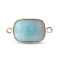 Vue détaillée du connecteur rectangulaire en pierre naturelle, accessoire bijoux DIY. - Amazonite